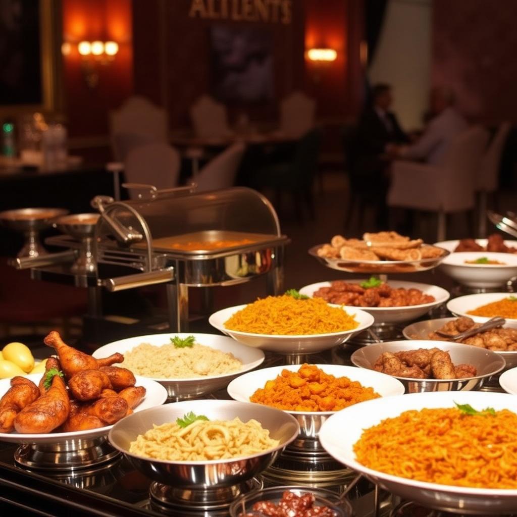 Non-vegetarian Indian feast spread